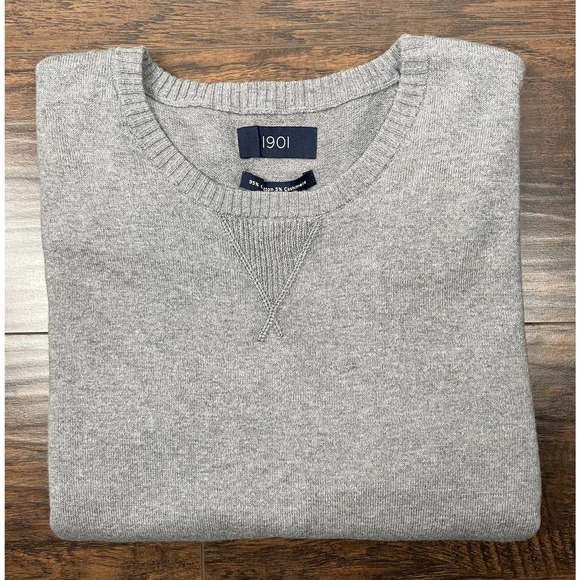 1901 Other - 1901 Men's XL Crew Neck Sweater Cotton & Cashmere Grey Heather NEW